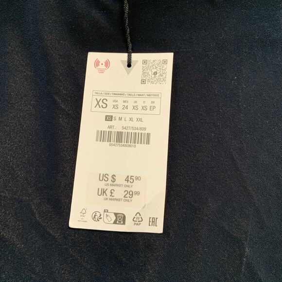 Zara Skirt Womens Extra Small Charcoal Velvet Autumn Elastic Waist Pull On Midi - Picture 3 of 12